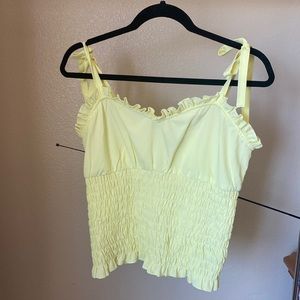 Yellow adjustable strap sweetheart top